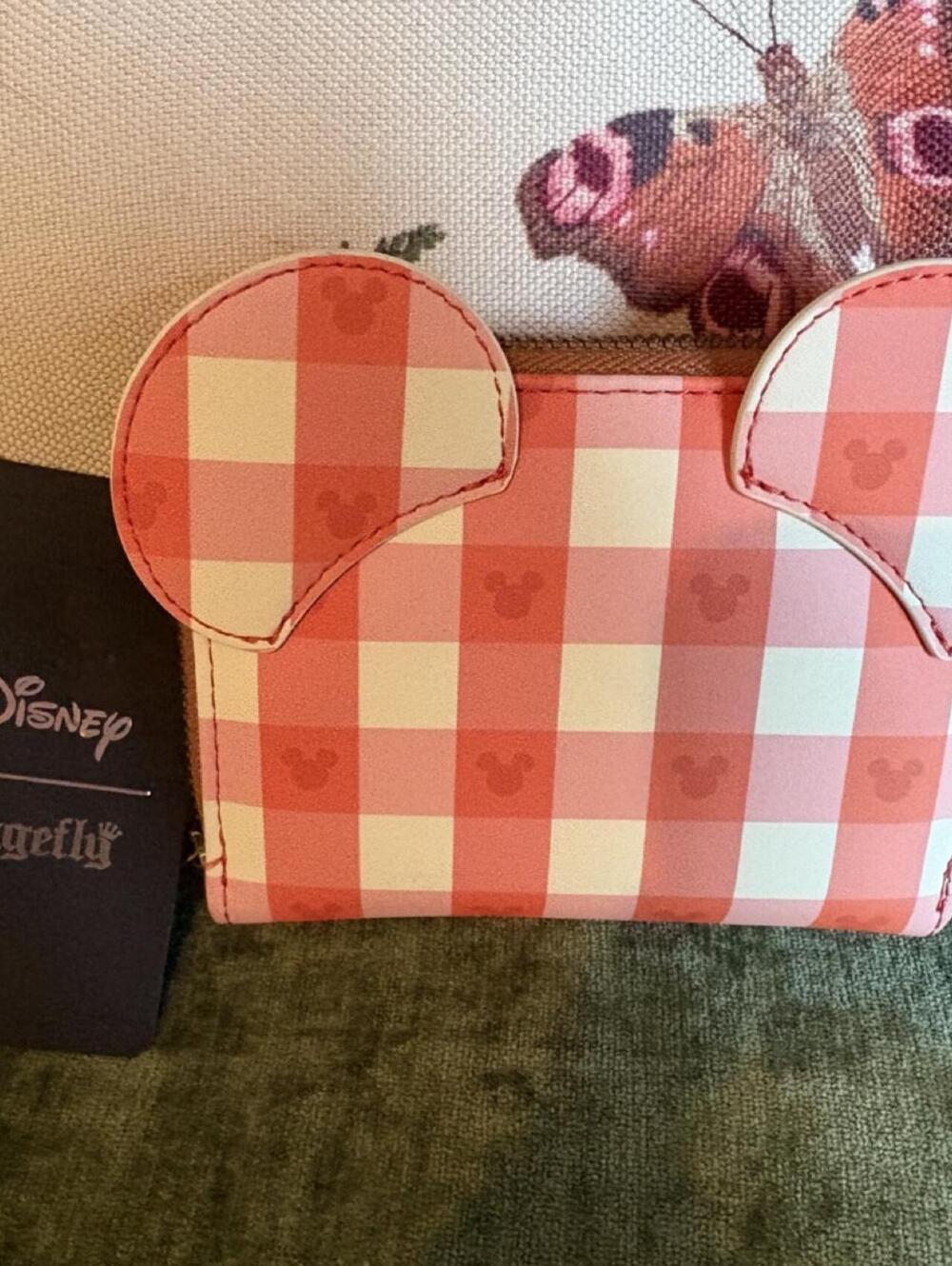 Loungefly Mickey Mouse Red Checkered Zip Wallet